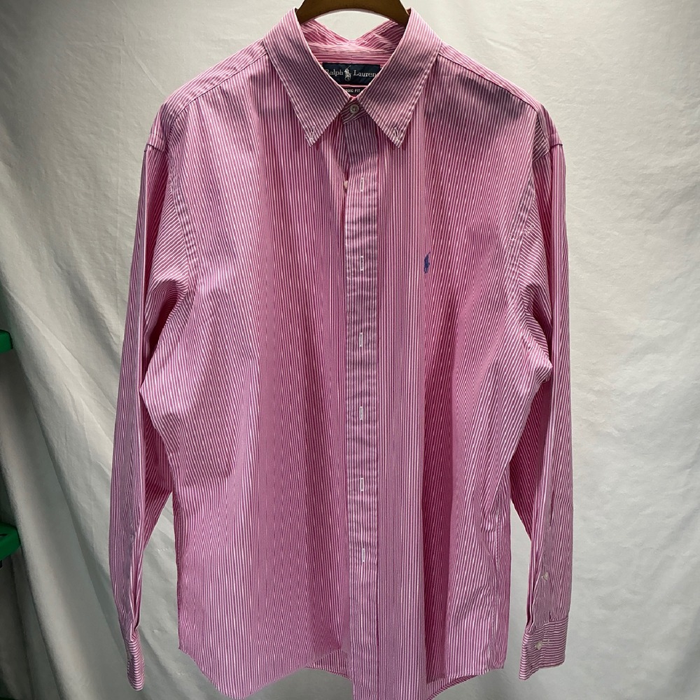 Ralph Lauren Striped‎ Dress Shirt Classic Fit Button Down Long Sleeve L/XL